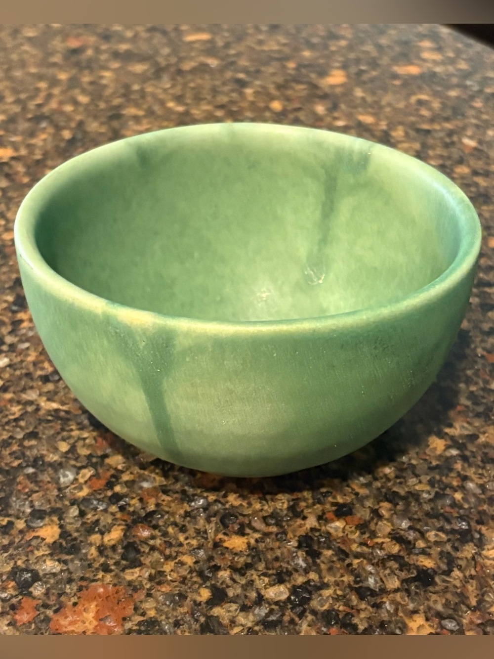 Vintage Pigeon Forge Pottery Green Matte Glaze Small Bowl Dish Signed Tennessee